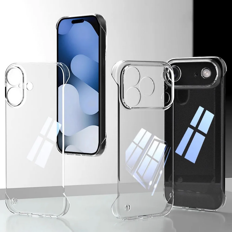 Ultra Thin Frameless Phone Cover - Funda rígida de policarbonato transparente y