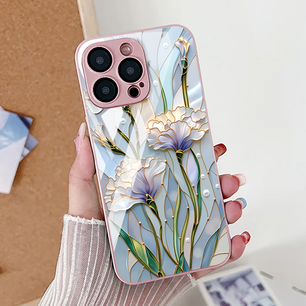 Screen Protectors - Funda de teléfono con flor de